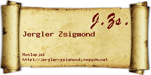 Jergler Zsigmond névjegykártya